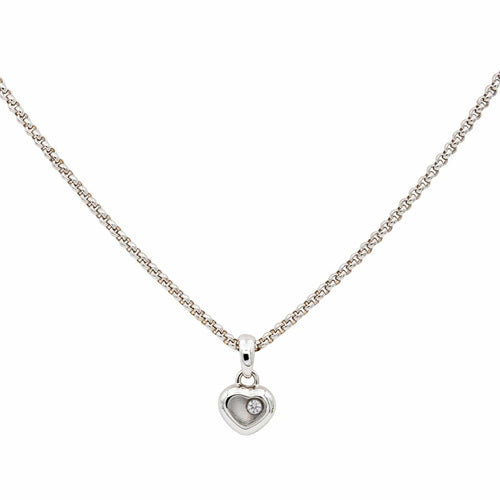 Collier Chopard Happy Diamonds - Collier cœur en or blanc avec diamant 58 Facettes 3798066RV