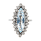 Bague 53 Bague marquise en or blanc, aigue-marine et diamants 58 Facettes 2905284CN