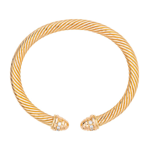 Bracelet Bracelet jonc en or rose 18 carats serti de diamants 58 Facettes 3462405CN