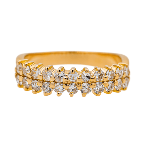 Bague 55 Bague en or rose 18 carats pavée de diamants 0,88 ct 58 Facettes 3485623CN