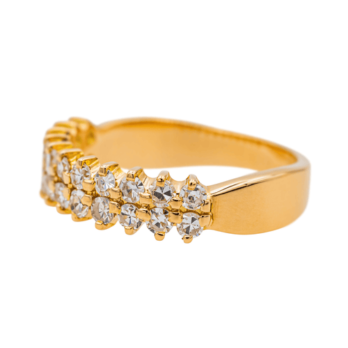 Bague 55 Bague en or rose 18 carats pavée de diamants 0,88 ct 58 Facettes 3485623CN