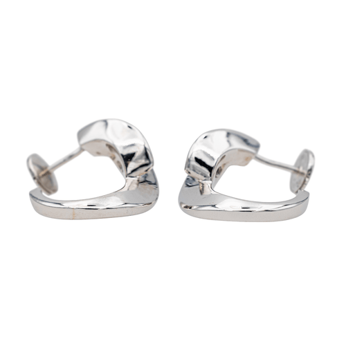Boucles d'oreilles Boucles d’oreilles créoles - Or blanc 18 carats et diamants 58 Facettes 3837304RV