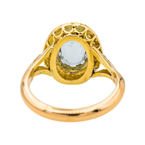 Bague 47 Pompadour - Bague en or jaune, aigue-marine et diamants 58 Facettes 3447714CN