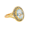 Bague 47 Pompadour - Bague en or jaune, aigue-marine et diamants 58 Facettes 3447714CN