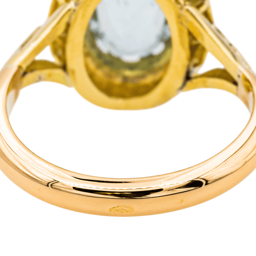 Bague 47 Pompadour - Bague en or jaune, aigue-marine et diamants 58 Facettes 3447714CN