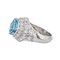 Bague 52 Bague en platine 950 avec topaze bleue et diamants 58 Facettes 3520102CN