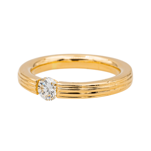 Bague 54 Bague solitaire en or rose 18 carats et diamants 58 Facettes 3753464RV