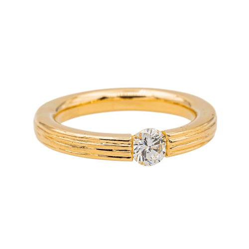 Bague 54 Bague solitaire en or rose 18 carats et diamants 58 Facettes 3753464RV