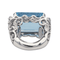 Bague 51 Bague en or blanc 18 carats avec aigue-marine et diamants 58 Facettes 3411144CN