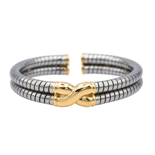 Bracelet Bulgari - Bracelet jonc Tubogas en or jaune et acier 58 Facettes 3904033CN