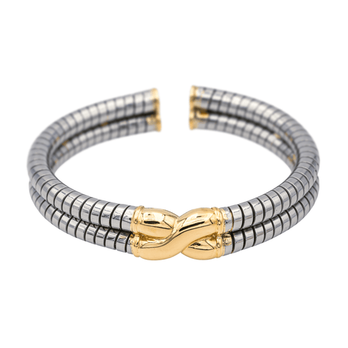 Bracelet Bulgari - Bracelet jonc Tubogas en or jaune et acier 58 Facettes 3904033CN