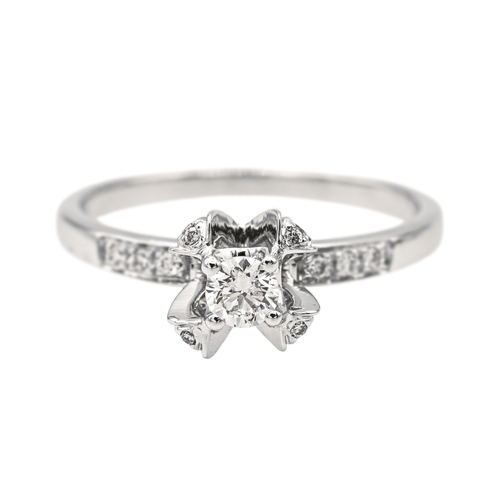 Bague 54 Mauboussin Sacré Désir - Bague solitaire en or blanc et diamants 58 Facettes 4098667RV