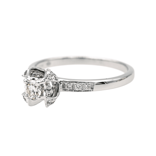 Bague 54 Mauboussin Sacré Désir - Bague solitaire en or blanc et diamants 58 Facettes 4098667RV
