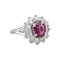 Bague 49 Bague Pompadour en or blanc 18 carats avec rubis et diamants 58 Facettes 3905084CN