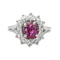 Bague 49 Bague Pompadour en or blanc 18 carats avec rubis et diamants 58 Facettes 3905084CN