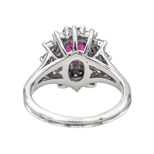 Bague 49 Bague Pompadour en or blanc 18 carats avec rubis et diamants 58 Facettes 3905084CN