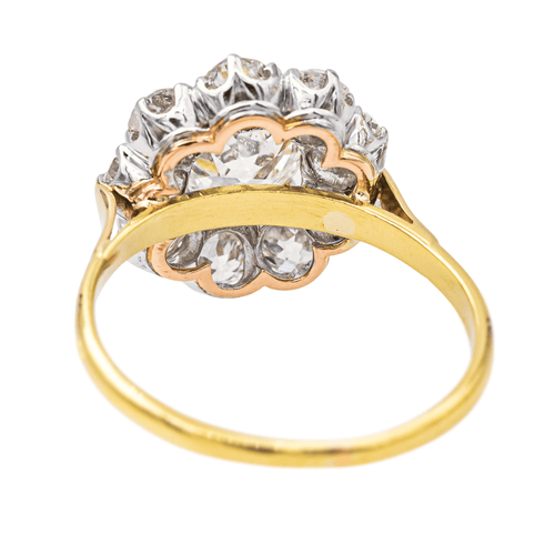 Bague 55 Bague marguerite en or jaune et platine avec diamants 58 Facettes 4084163CN