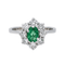 Bague 52.5 Bague pompadour en or blanc 18 carats, émeraude et diamants 58 Facettes 4289521RV