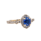 Bague 54 Bague en or blanc 18 carats avec saphir ovale et diamants 58 Facettes 3951663CN