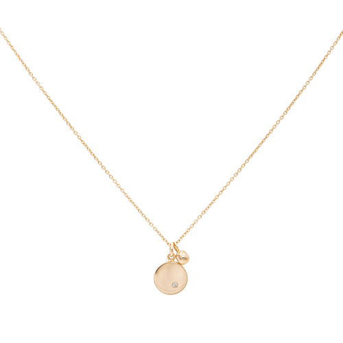 Collier Ginette NY - Collier pendentif Mini Ever Disc en or rose et diamant 58 Facettes 2682447CN