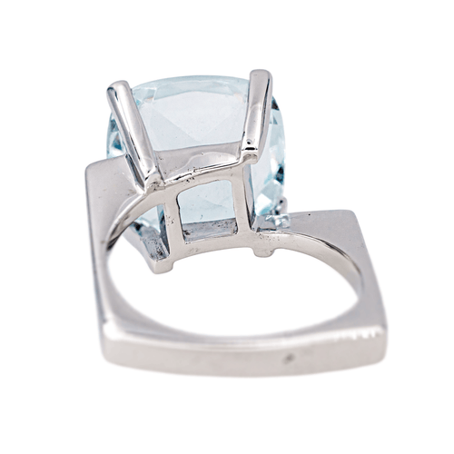 Bague 49 Bague solitaire en or blanc et aigue-marine 58 Facettes 4152530RV