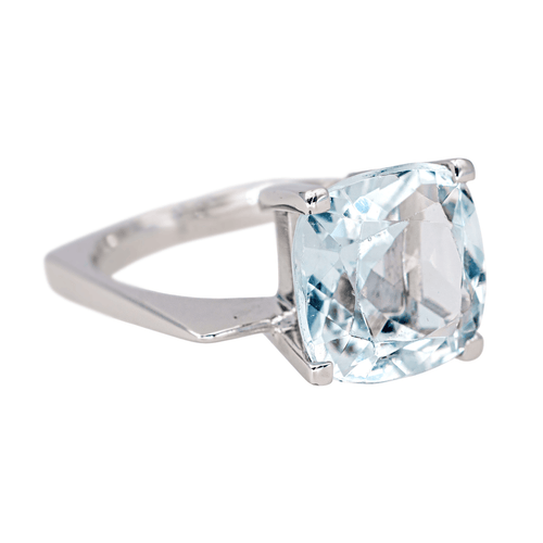Bague 49 Bague solitaire en or blanc et aigue-marine 58 Facettes 4152530RV