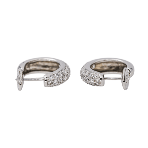 Boucles d'oreilles Boucles d'oreilles créoles en or blanc 18 carats et diamants 58 Facettes 4324639CN