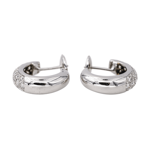 Boucles d'oreilles Boucles d'oreilles créoles en or blanc 18 carats et diamants 58 Facettes 4324639CN
