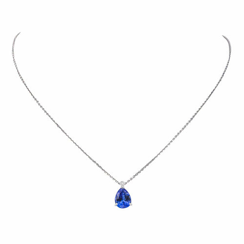 Collier Collier en or blanc 18 carats avec tanzanite et diamant 58 Facettes 4423605RV