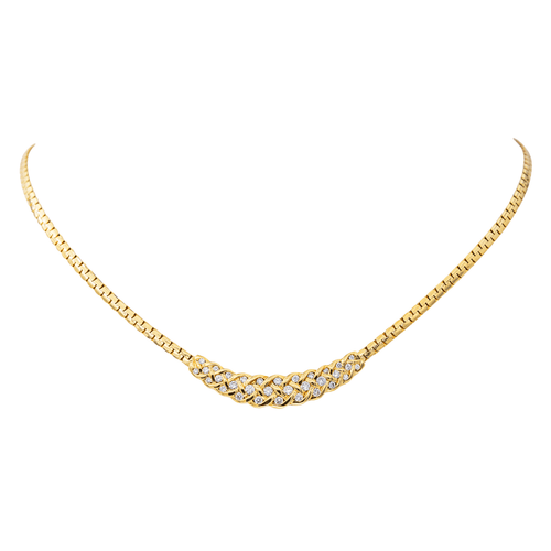 Collier Collier en or jaune 18 carats serti de diamants 58 Facettes 4196954CN