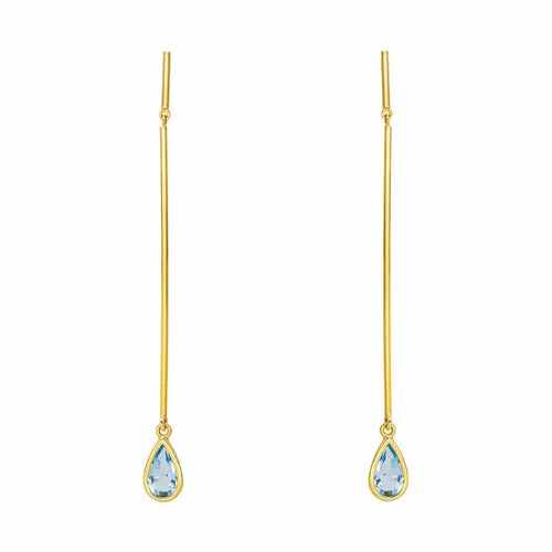 Boucles d'oreilles Boucles d’oreilles pendantes en or jaune 18 carats et topazes 58 Facettes 4377136RV
