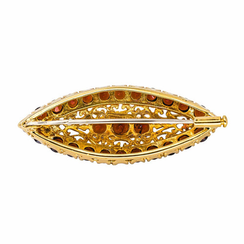 Broche Broche en or jaune 18 carats sertie de grenats 58 Facettes 4461455CN