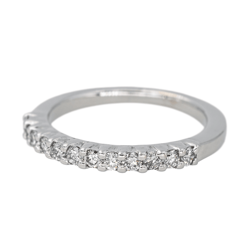 Bague 52 Bague demi-alliance en or blanc 18 carats et diamants 58 Facettes 4286142CN
