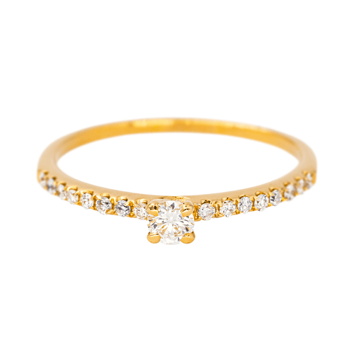 Bague 57 Bague solitaire en or jaune 18 carats et diamants 58 Facettes 4539263RV