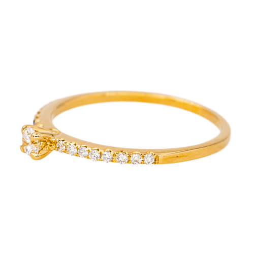 Bague 57 Bague solitaire en or jaune 18 carats et diamants 58 Facettes 4539263RV