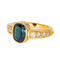 Bague 51 Bague en or jaune 18 carats avec saphir ovale et diamants 58 Facettes 4571697CN