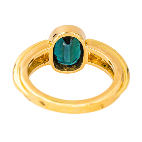 Bague 51 Bague en or jaune 18 carats avec saphir ovale et diamants 58 Facettes 4571697CN