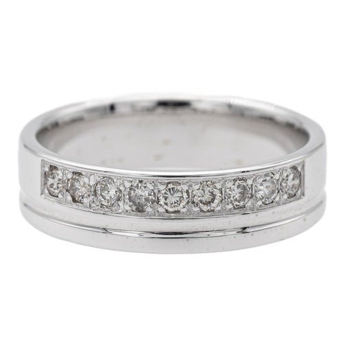 Bague 49 Bague demi-alliance en or blanc diamants 58 Facettes 1623027CN