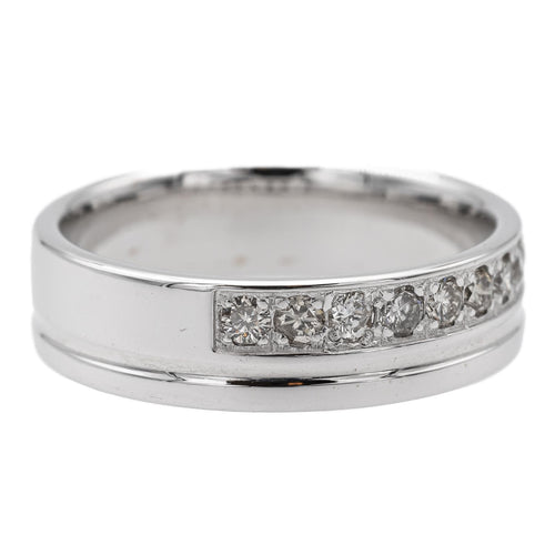 Bague 49 Bague demi-alliance en or blanc diamants 58 Facettes 1623027CN