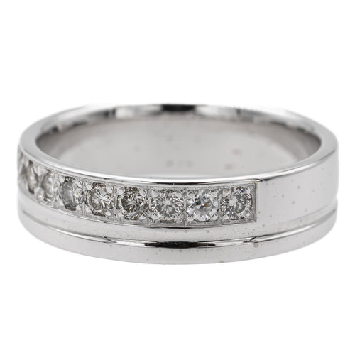Bague 49 Bague demi-alliance en or blanc diamants 58 Facettes 1623027CN