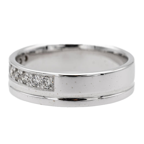 Bague 49 Bague demi-alliance en or blanc diamants 58 Facettes 1623027CN