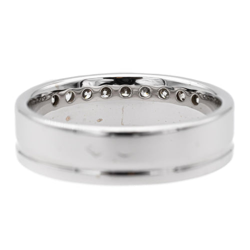 Bague 49 Bague demi-alliance en or blanc diamants 58 Facettes 1623027CN