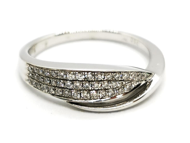 Bague 52 Bague en or blanc 18 carats pavée de diamants 58 Facettes 1641622CN