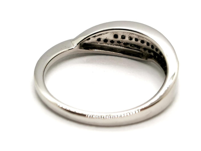 Bague 52 Bague en or blanc 18 carats pavée de diamants 58 Facettes 1641622CN