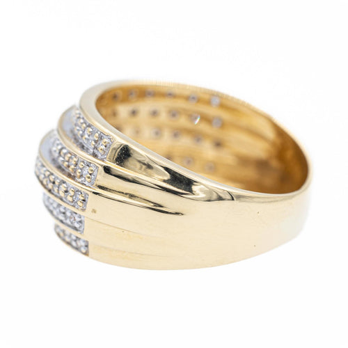 Bague 50 Bague jonc en or jaune 18 carats pavée de diamants 58 Facettes 2312827CN