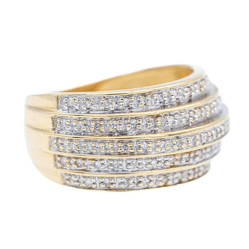 Bague 50 Bague jonc en or jaune 18 carats pavée de diamants 58 Facettes 2312827CN