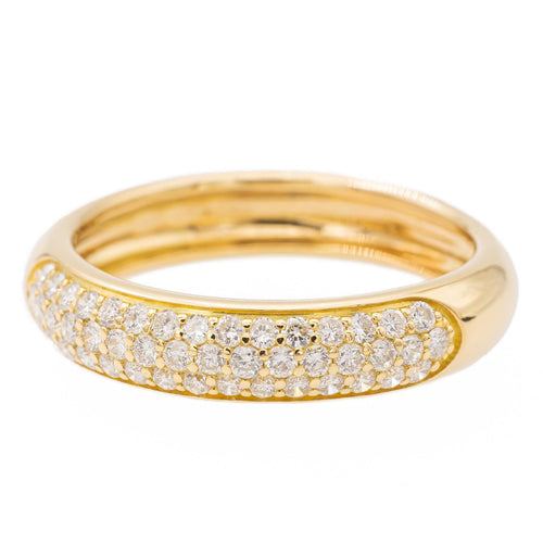 Bague 60 Bague pavée de diamants en or jaune 18 carats 58 Facettes 2309019CN