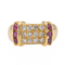 Bague 57 Bague cocktail en or jaune 18 carats avec diamants et rubis 58 Facettes 2399273CN