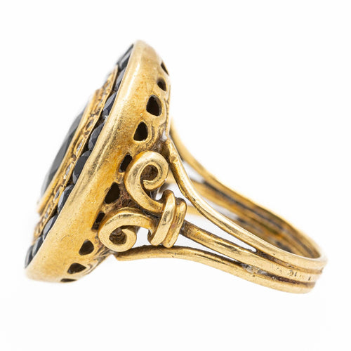 Bague 52 Bague en or jaune 18 carats avec saphirs et diamants 58 Facettes 2441315CN