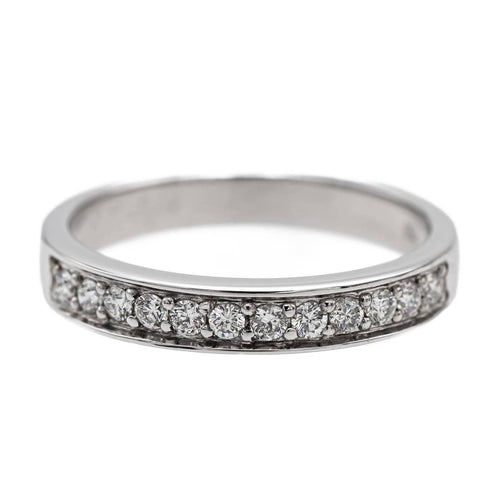 Bague 48 Demi-alliance en or blanc 750 (18 carats) avec diamants 58 Facettes 2406273CN